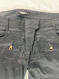 Balmain Black Cotton Jean Pants, Size 40