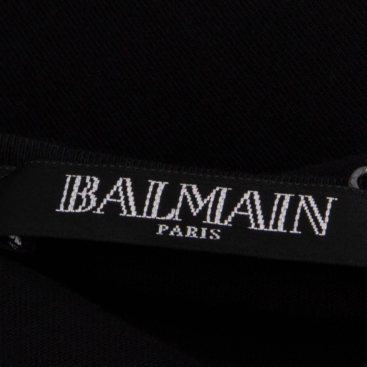 BALMAIN black cotton LOGO BUTTONED NECK Tank Top Shirt 36 XS For Sale 2