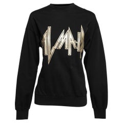 Balmain Black Cotton Oversize Logo Printed Long Sleeve Sweatshirt S