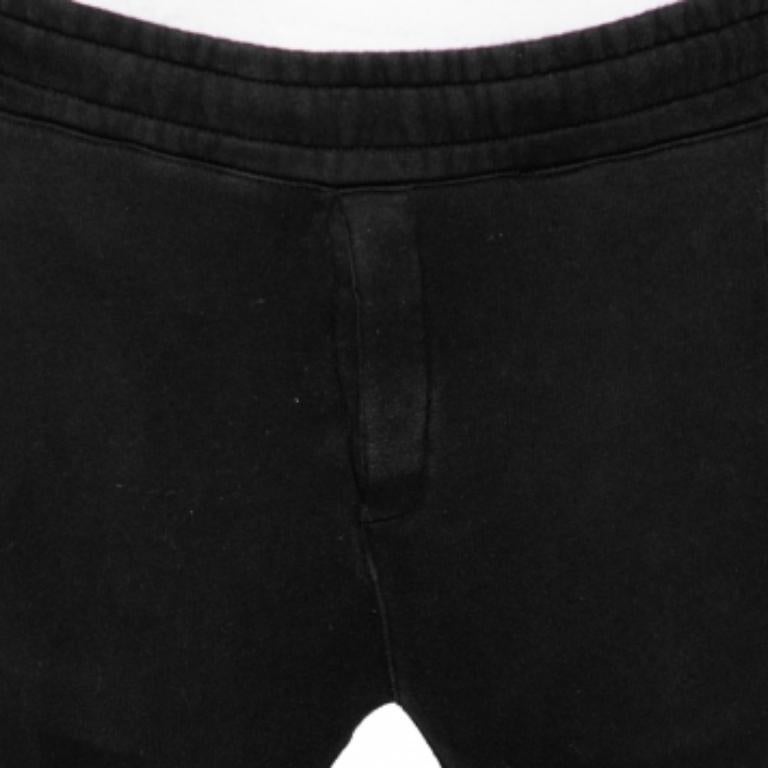 Balmain Schwarze Bikerjackenhose aus Baumwolle mit geripptem Rand XS im Angebot 4