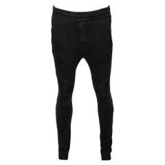 Balmain Black Cotton Rib Paneled Biker Track Pants XS