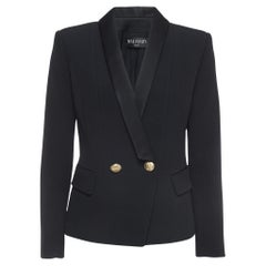 Balmain Blazer doppiopetto in crêpe nero L.A.