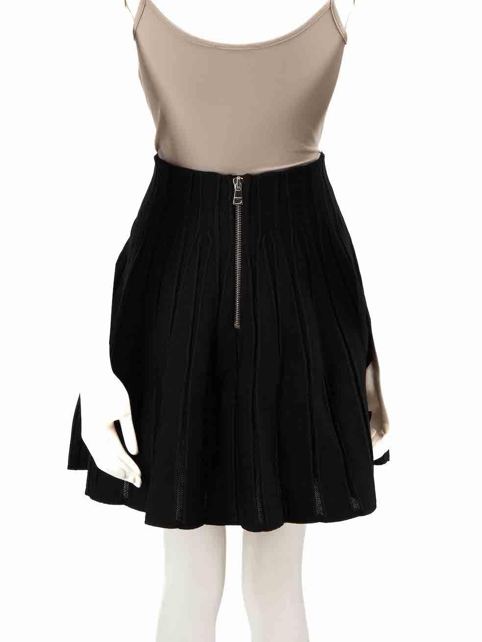 Balmain Black Crystal Buttoned Skater Skirt Size M In New Condition For Sale In London, GB
