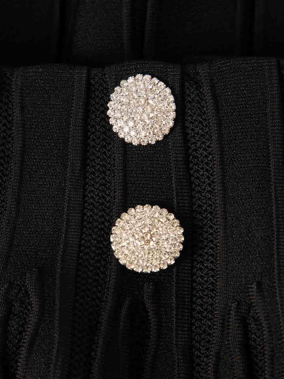 Women's Balmain Black Crystal Buttoned Skater Skirt Size M For Sale