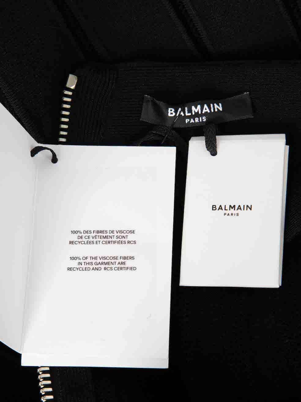 Balmain Black Crystal Buttoned Skater Skirt Size M For Sale 4