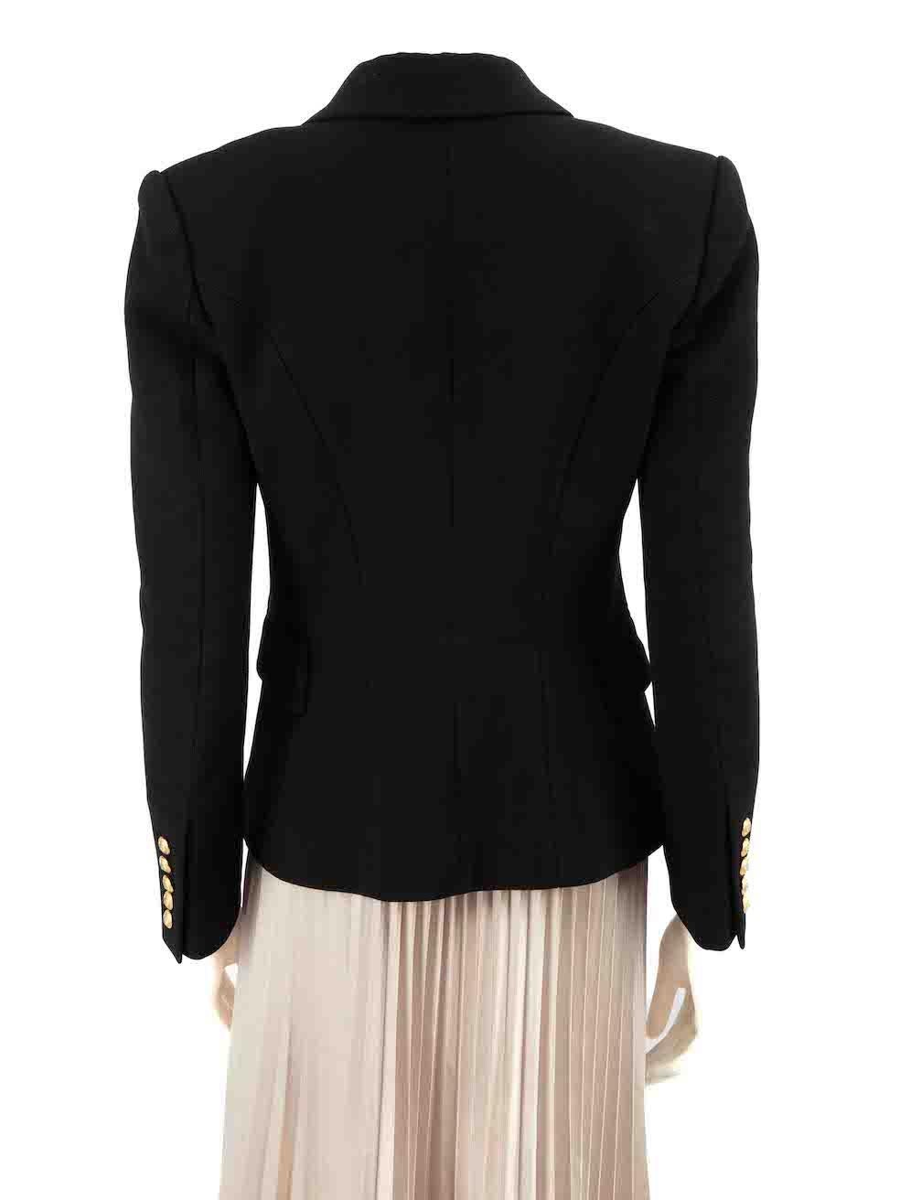 Balmain Black Double Breasted Blazer Size M In New Condition For Sale In London, GB