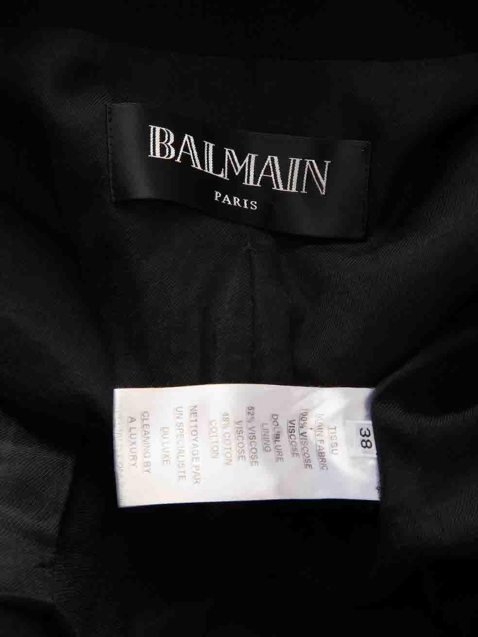 Women's Balmain Black Double Breasted Blazer Size M For Sale