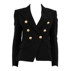 Balmain Black Double Breasted Blazer Size M