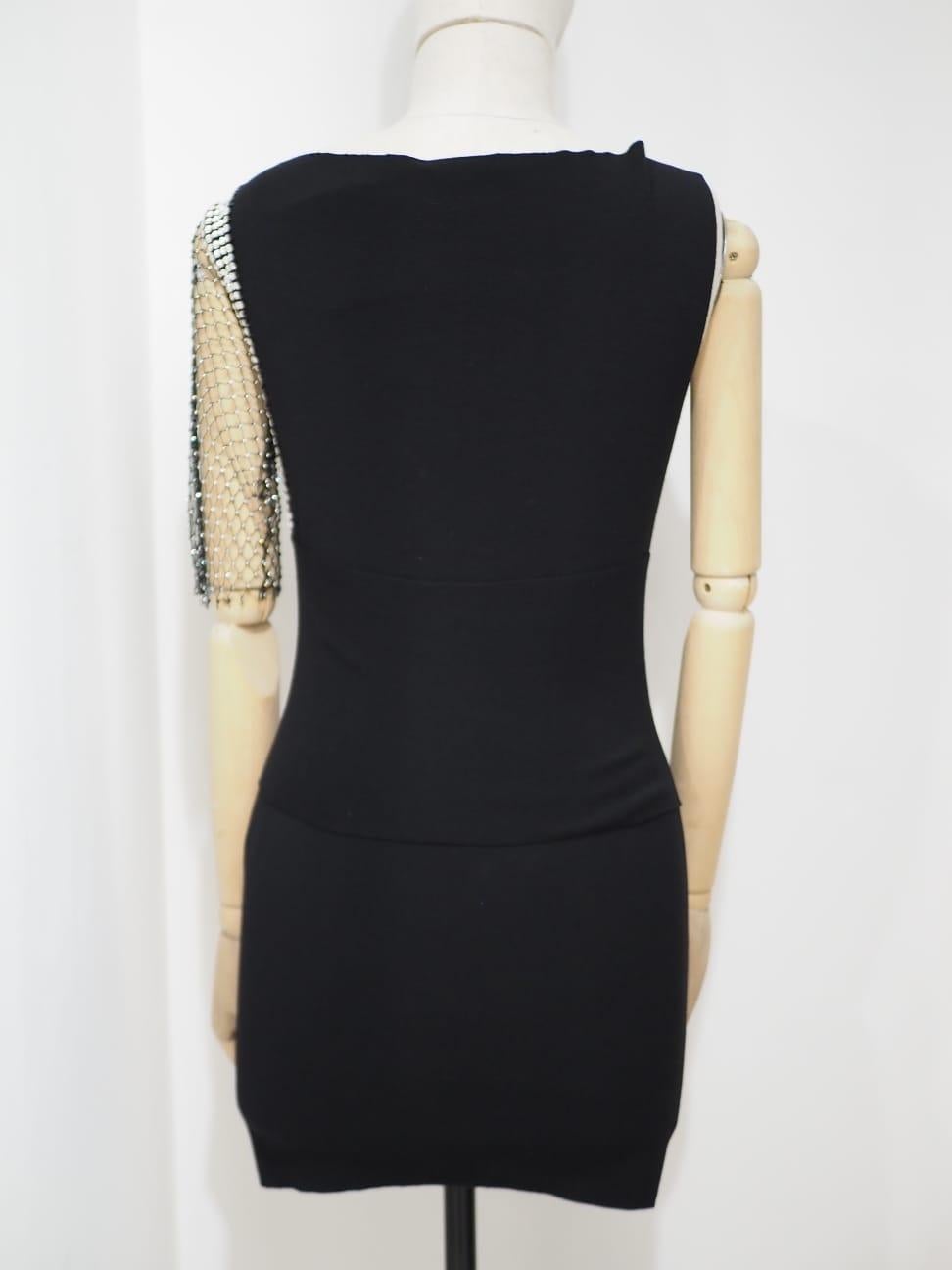 Balmain schwarzes Kleid Kristall Swarovski Steine Kleid im Angebot 1
