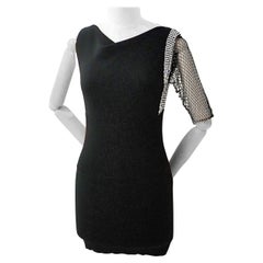Balmain robe noire robe en cristal pierres Swarovski