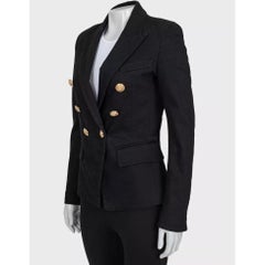 Balmain Black Fitted Jacket with Signature Buttons - FR38
