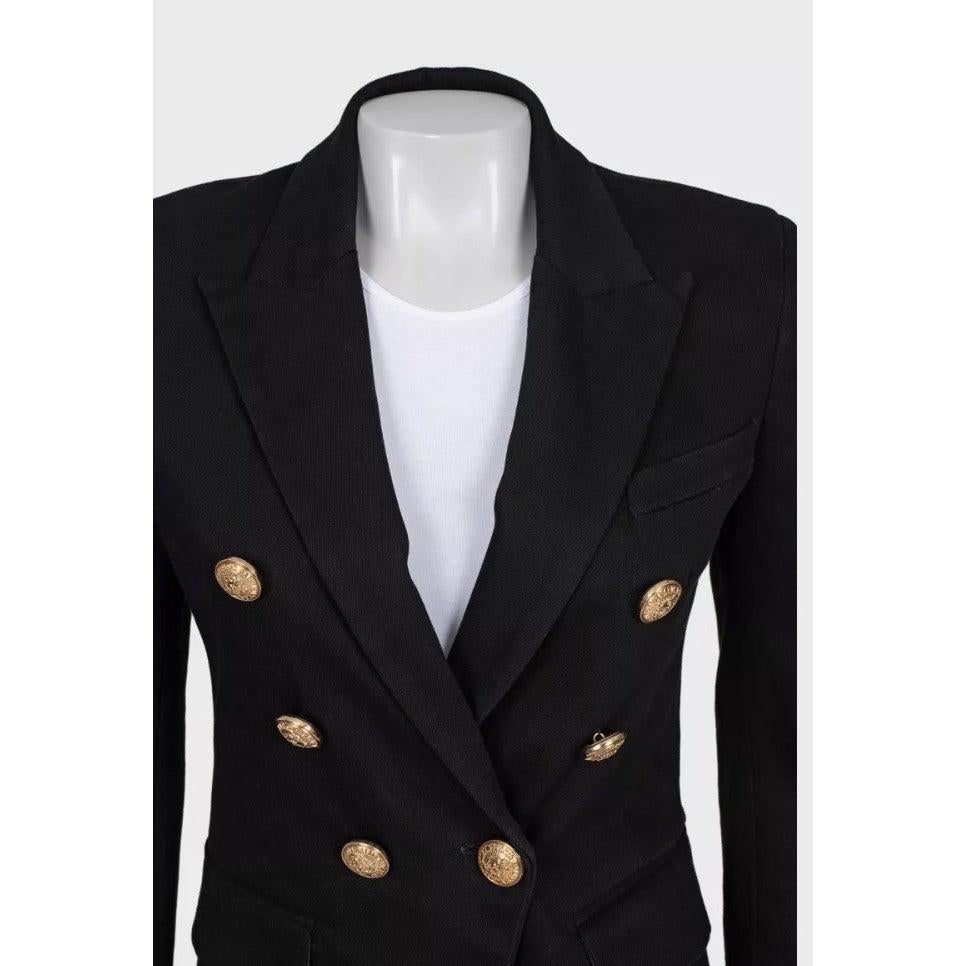 Balmain Black Fitted Jacket with Signature Buttons - FR38 In condizioni buone in vendita a Krakow, PL