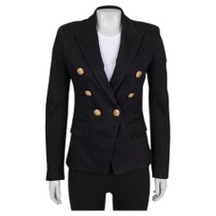 Balmain Black Fitted Jacket with Signature Buttons - FR38