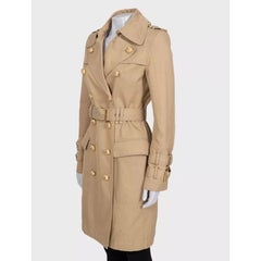 Balmain Black Fitted Trench Coat Gold Buttons 38