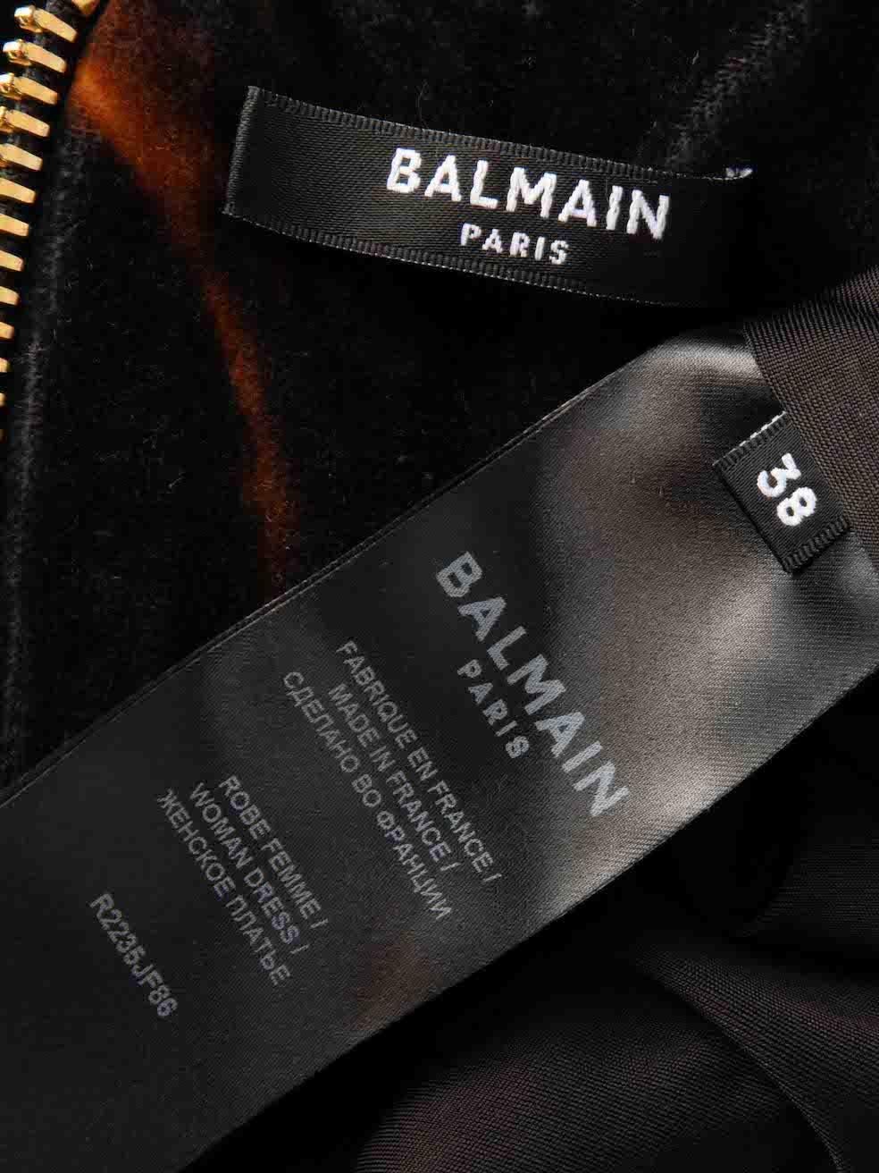 Women's Balmain Black Flame Printed Mini Dress Size M For Sale