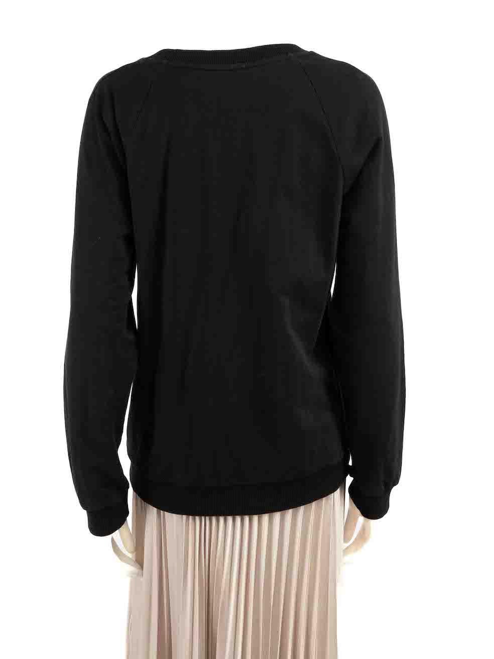 Balmain Black Flocked Logo Detail Sweatshirt Size XS In Good Condition For Sale In London, GB