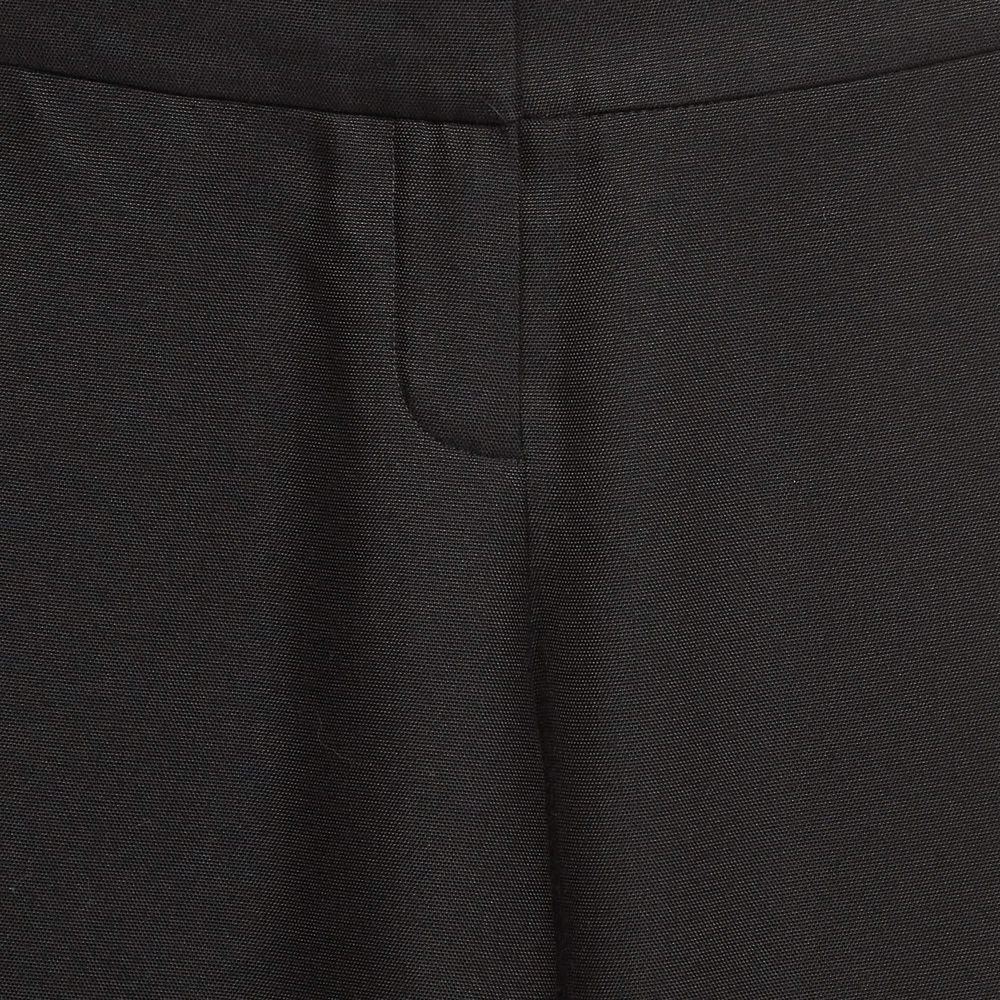 Nero Balmain - Pantaloni svasati in gabardine nero S in vendita