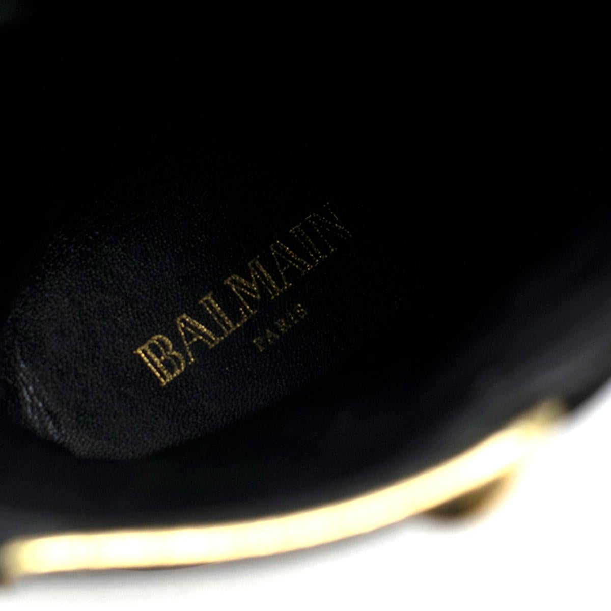 Balmain Black & Gold Alienor Leather Ankle Boots 38.5 1