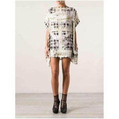 Balmain Black & Gold Printed Silk Dress Tunic