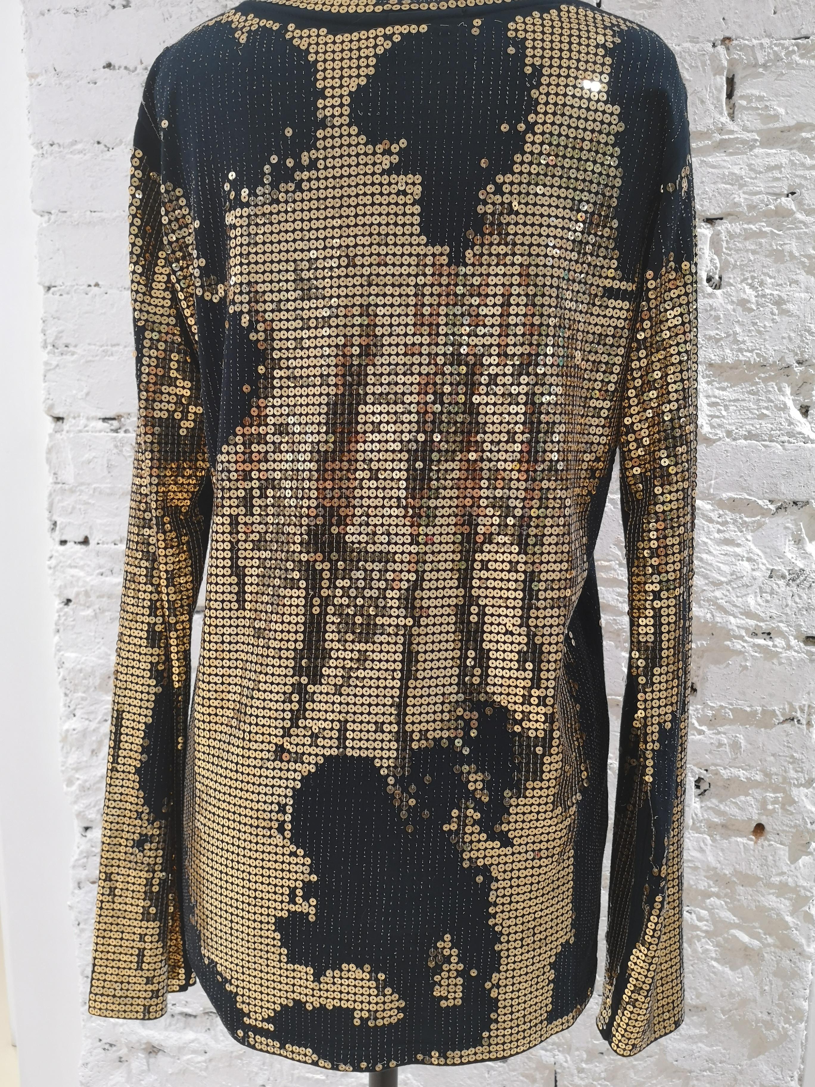 Balmain Black Gold Sequins Dress
size Small
total lenght 76 cm