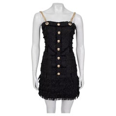 Robe noire à bretelles dorées de Balmain  Sz.S