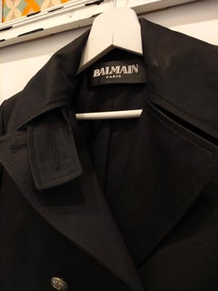 Veste Balmain noire avec boutons argentés taille S