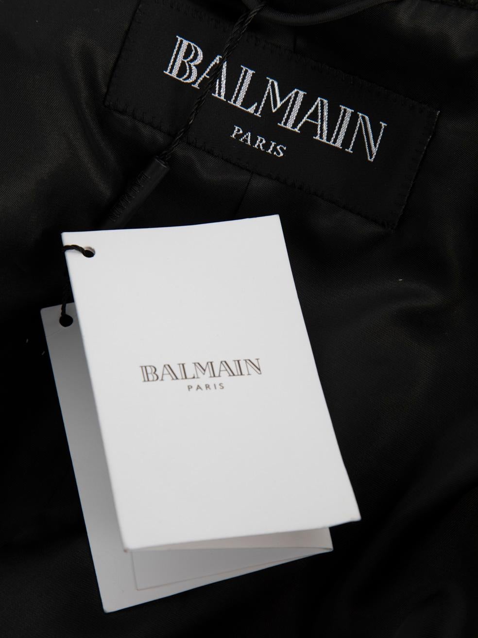 Balmain Black Jacquard Double Breasted Blazer Size S 1