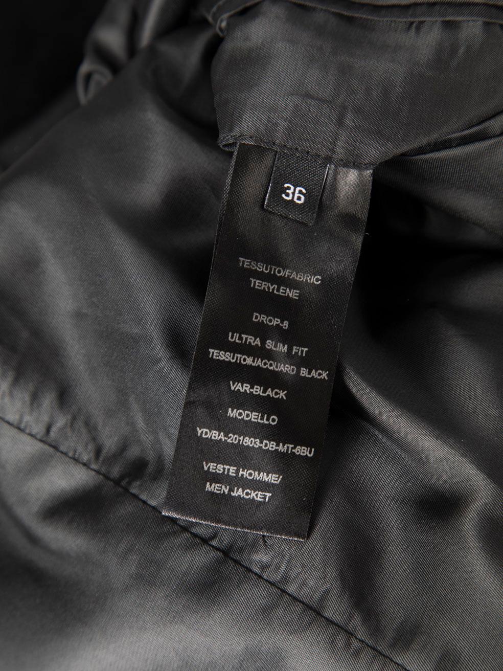 Balmain Black Jacquard Double Breasted Blazer Size S 2