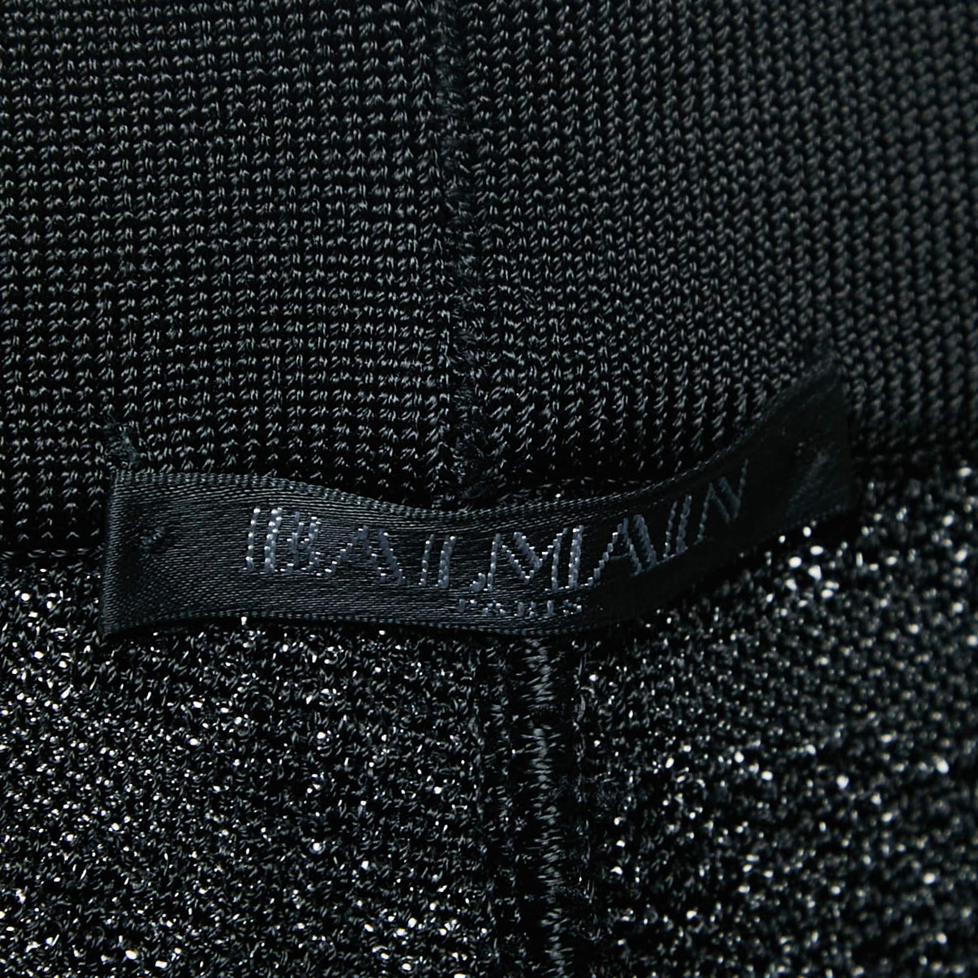 Balmain - Leggings in jersey jacquard nero S In condizioni ottime in vendita a Dubai, Al Qouz 2