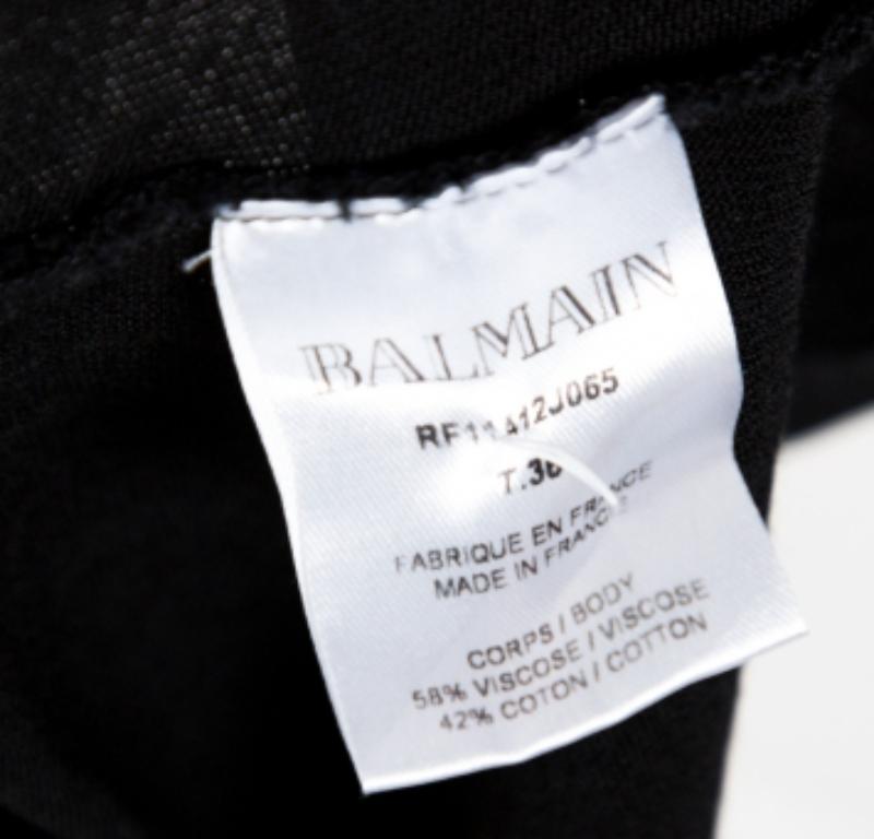 Balmain Black Jersey V-Neck T-Shirt S In Good Condition For Sale In Dubai, Al Qouz 2