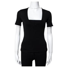 Balmain Black Jersey V-Neck T-Shirt S