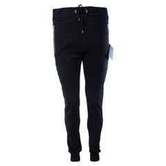 Balmain, black joggers with embossed logo