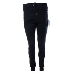 Balmain, black joggers with embossed logo