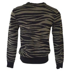 Balmain Black & Khaki Zebra Print Sweater