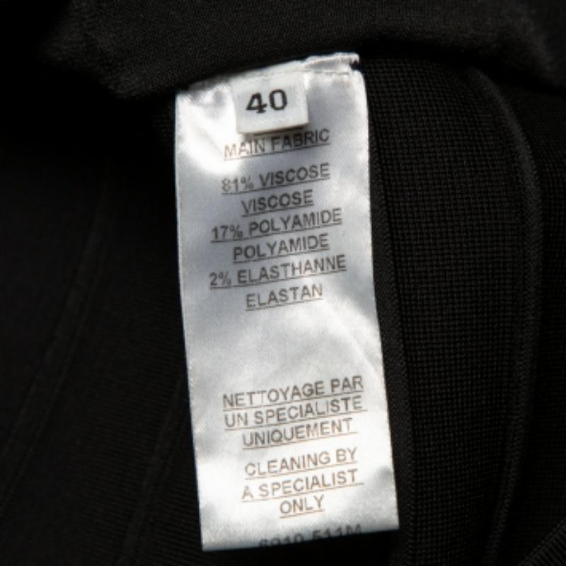 Balmain Black Knit Lace Up Detail Mini Dress M For Sale 1