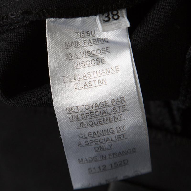 Balmain Black Knit Logo Button Detail High Waist Trousers M 2