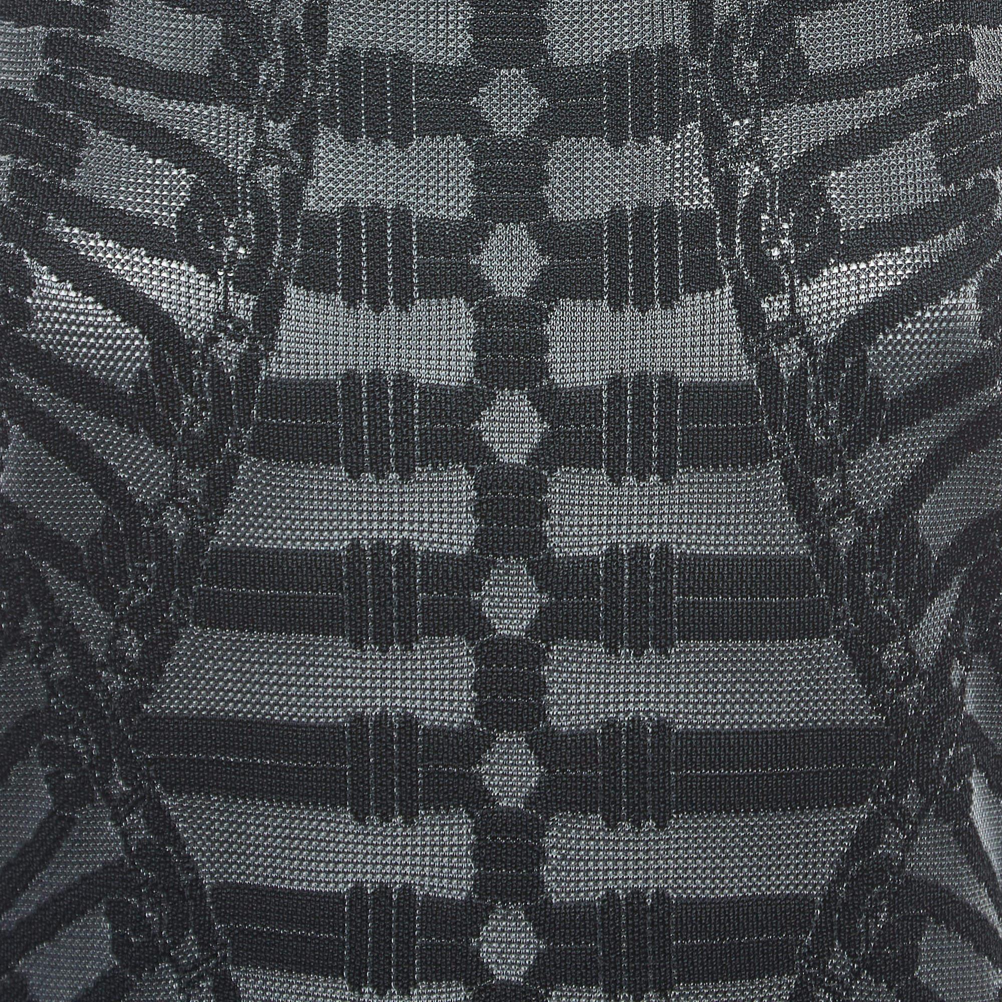 Balmain Black Knit Sheer Bodycon Dress M For Sale 1