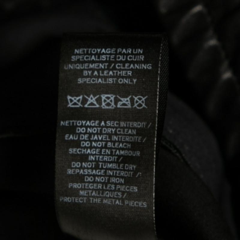 Balmain Pantalones moteros de piel de cordero negra L Negro en venta