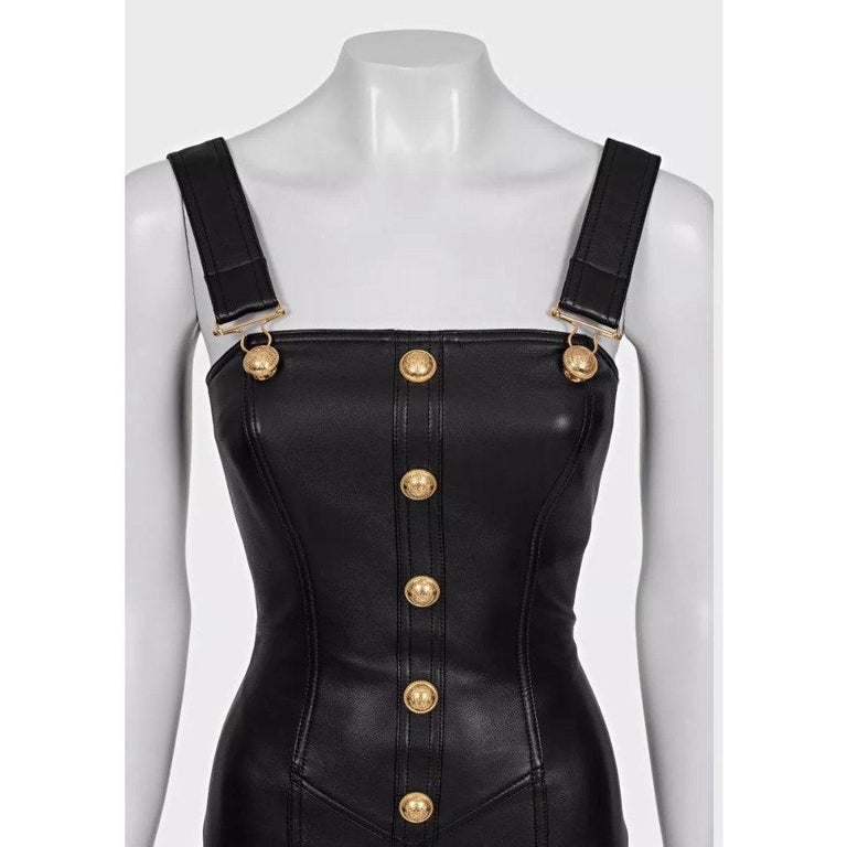 balmain leather mini dress Balmain