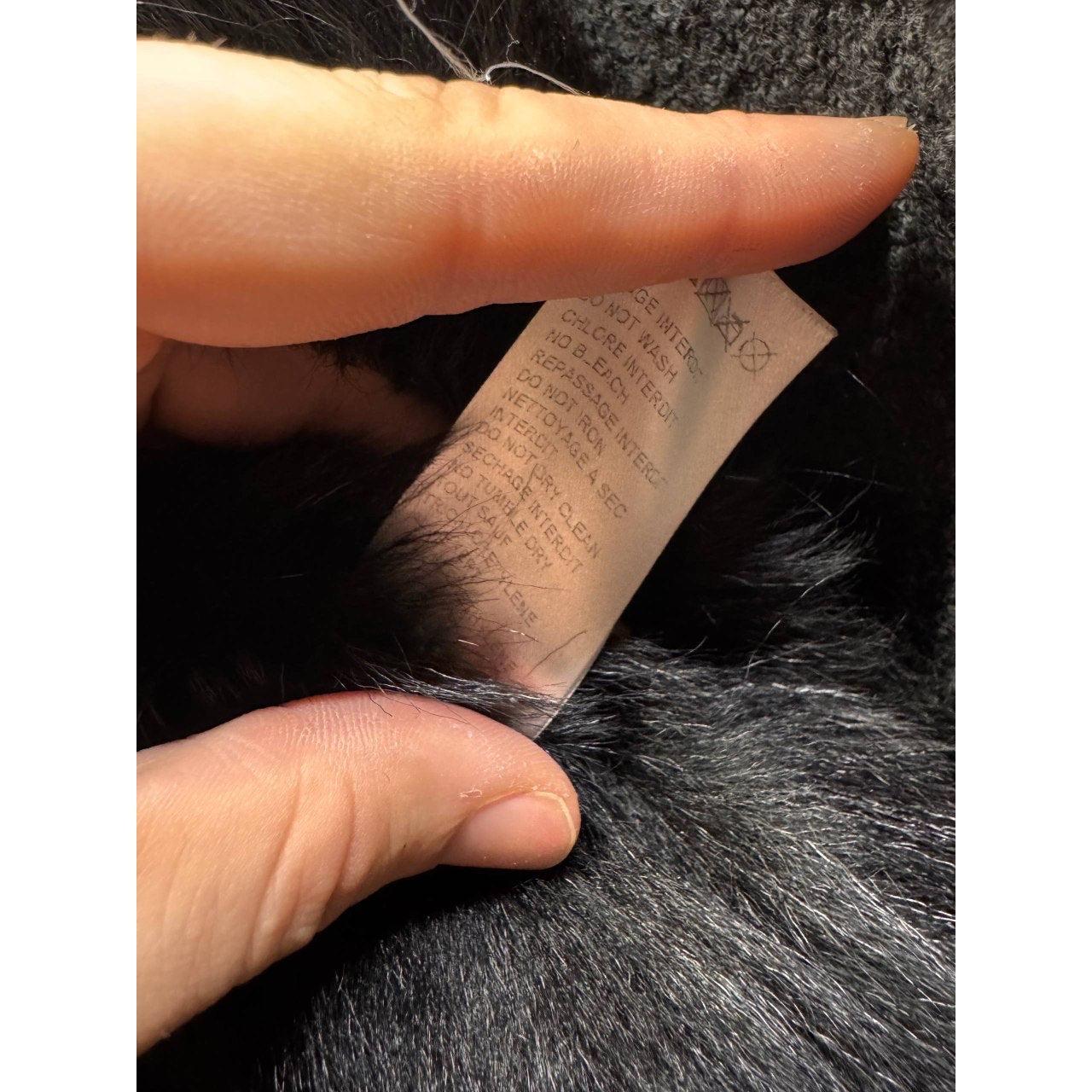 Balmain Schwarze Lammfell-Lederweste - Größe IT40 / S im Angebot 1