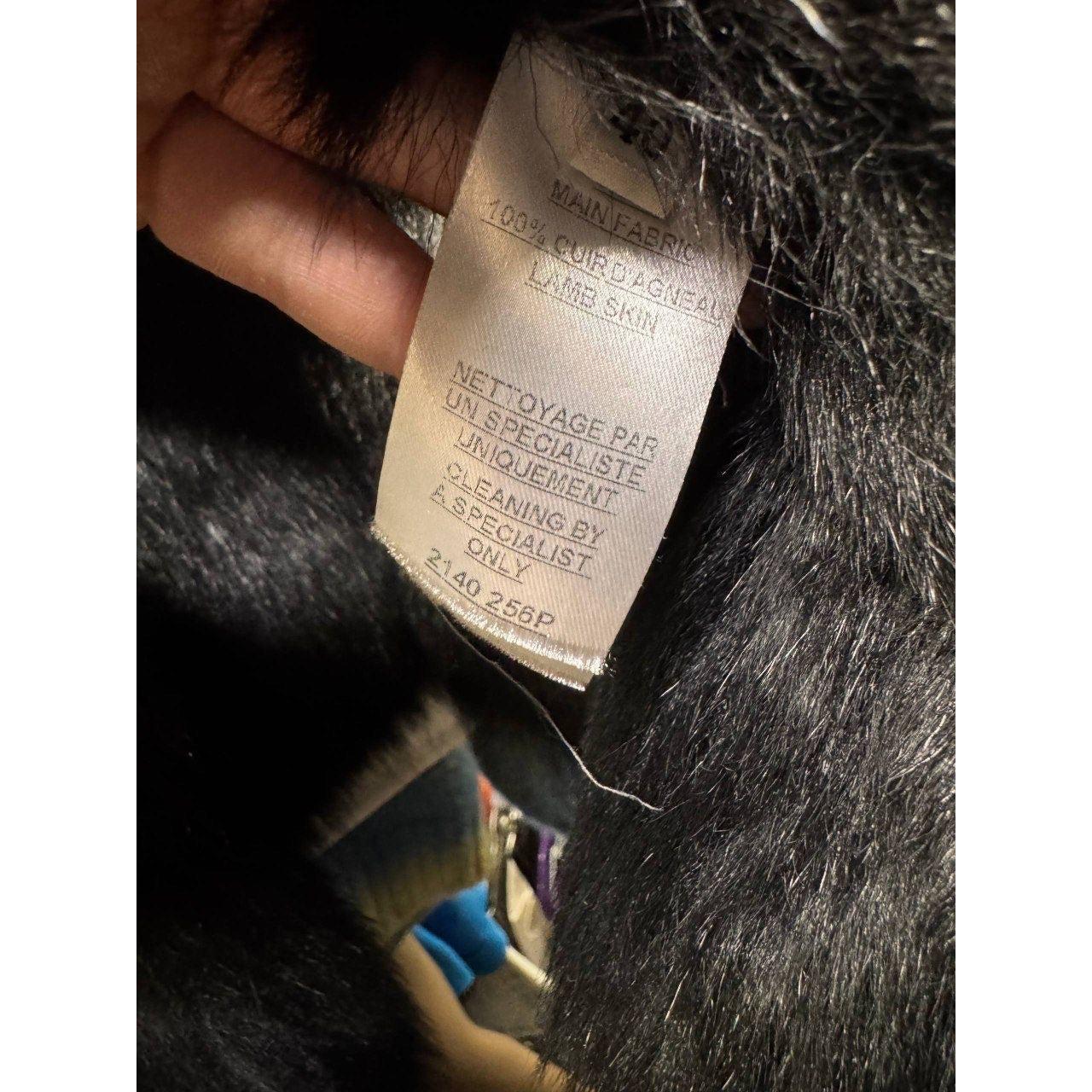 Balmain Schwarze Lammfell-Lederweste - Größe IT40 / S im Angebot 2