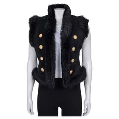 Gilet in pelle di agnello nero Balmain - Taglia IT40 / S