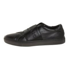 Balmain Black Leather And Elastic Slip On Sneakers Size 42