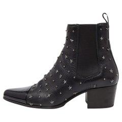 Balmain - Stivaletti con borchie in pelle e brevetto neri taglia 39