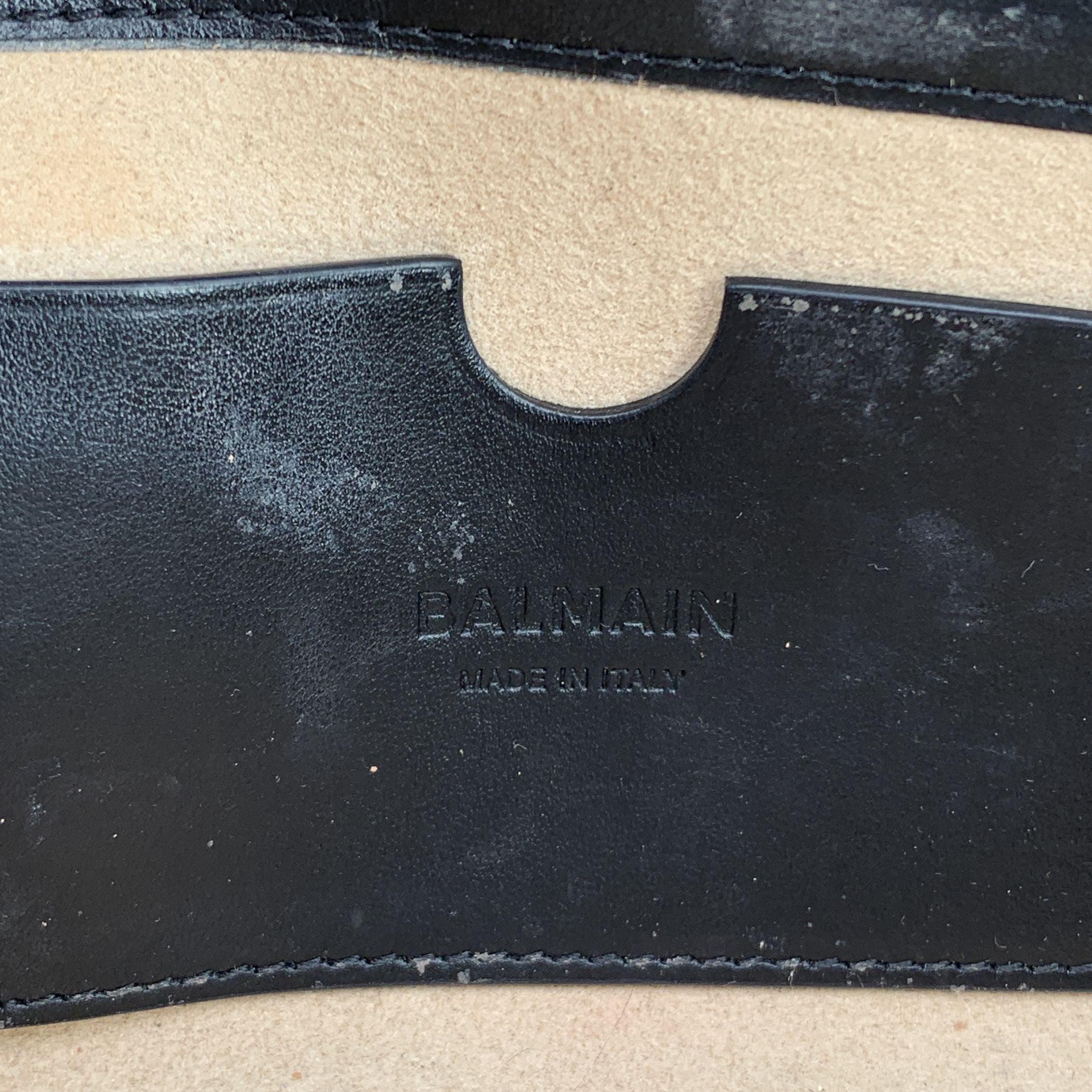 Balmain Schwarzes Leder B Buzz 23 Pochette Convertible Umhängetasche im Angebot 2