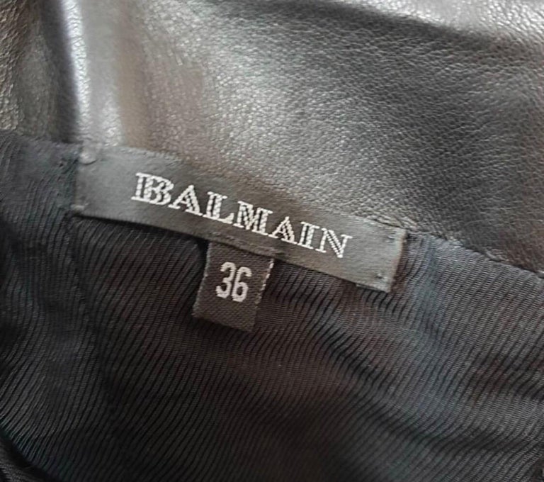 Balmain Black Leather Corset Mini Dress at 1stDibs | black leather ...