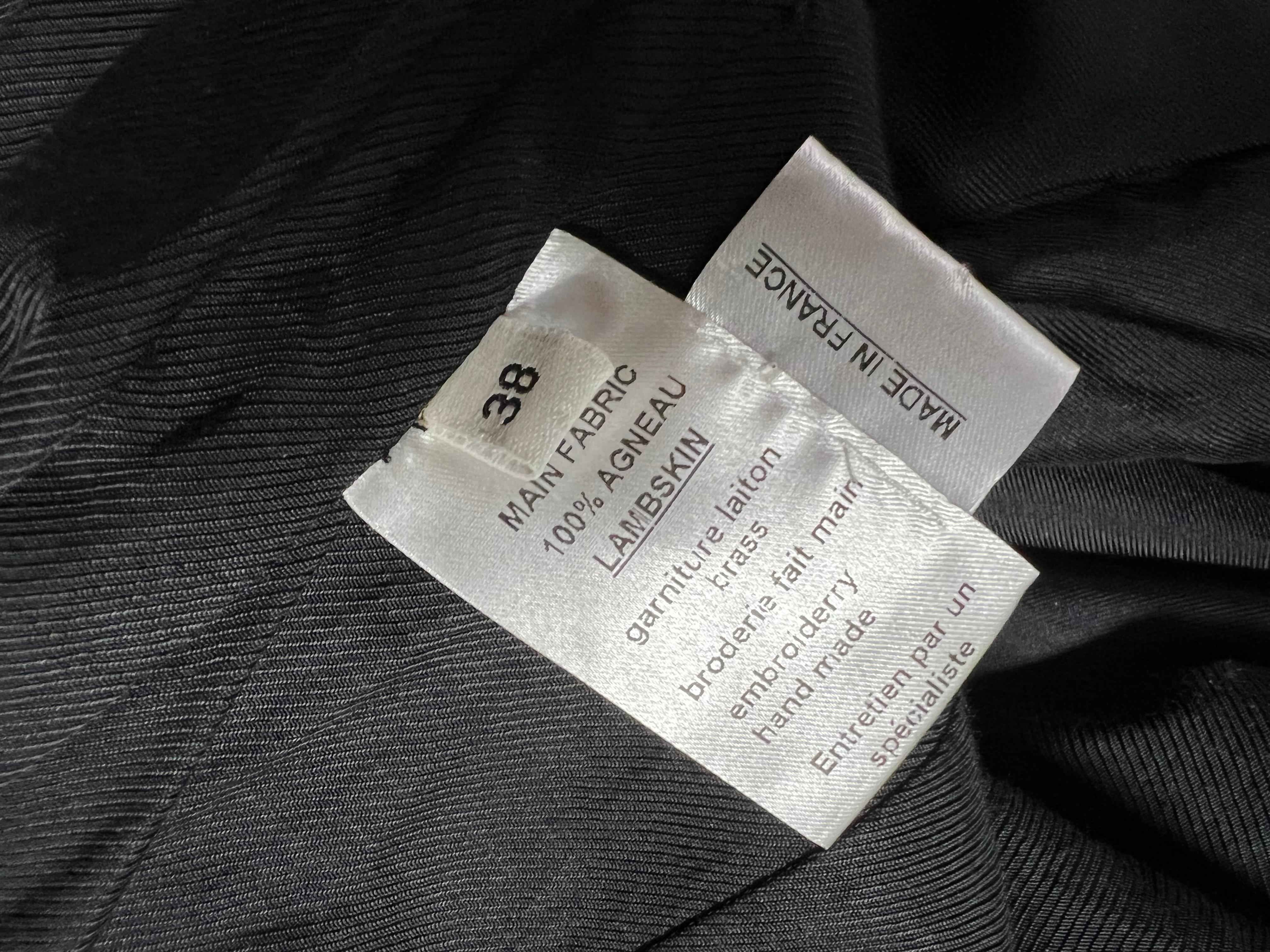 Balmain Black Leather Jacket, Size 38 For Sale 5
