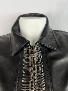 Balmain Black Leather Jacket, Size 38