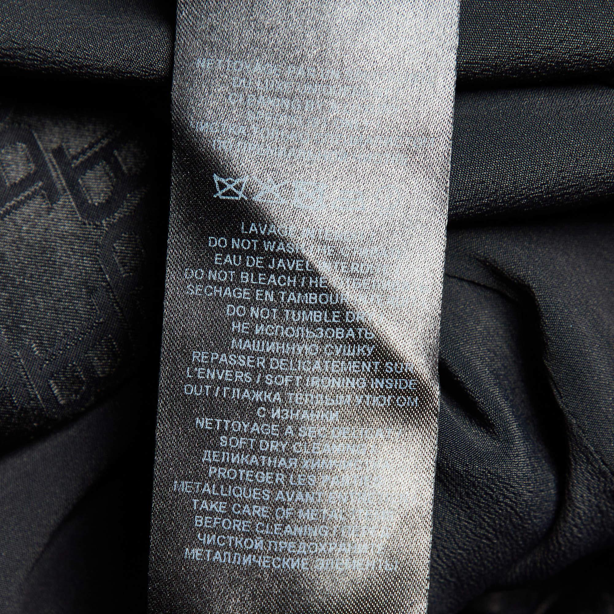 Balmain Schwarz Logo Jacquard Seidenmischung Palazzo Hose L im Angebot 3