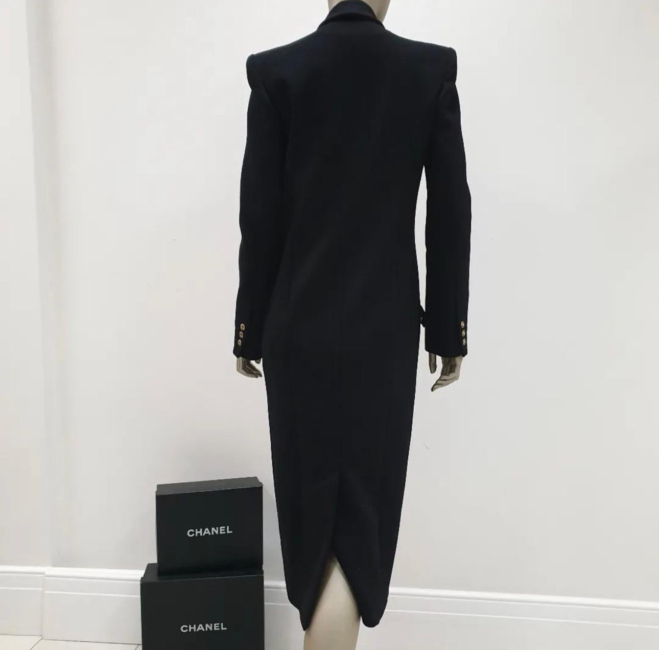 Women's Balmain Black Maxi Wool Coat